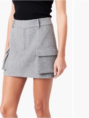 GREY LAB Light Gray Wool-Blend Cargo Skirt NWT